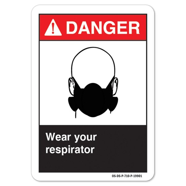Signmission OSHA Danger, 12" Height, 18" Width, Peel And Stick Wall Graphic, 18" W, 12" H, Landscape OS-DS-RD-1218-L-1872 - main